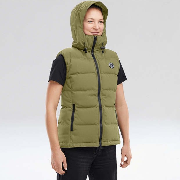 Green down vest clearance women's